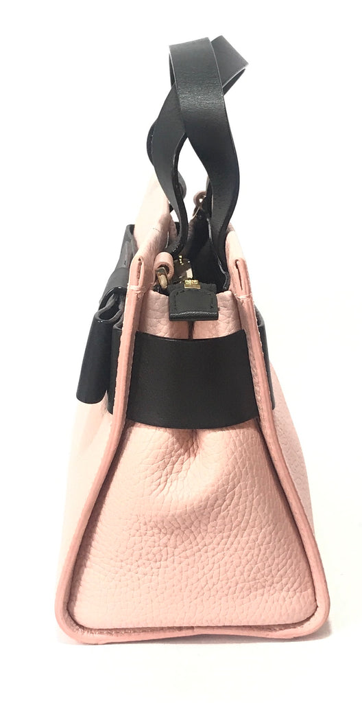 Kate Spade Pink & Black Pebbled Leather Bow Cross Body Bag | Like New |