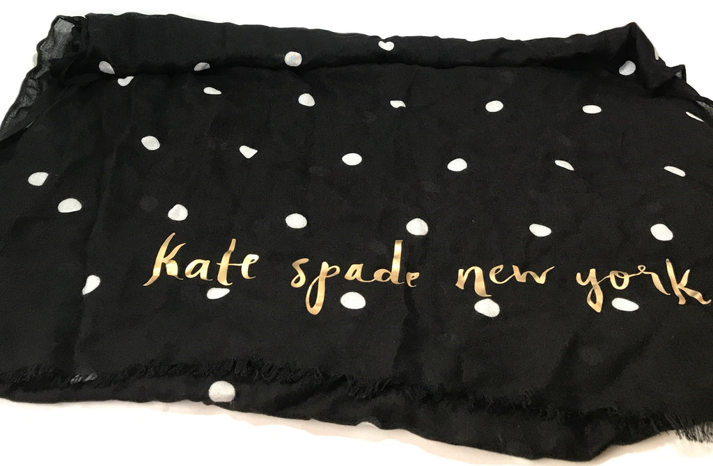 Kate Spade Black & White Polka Dot Scarf | Gently Used |