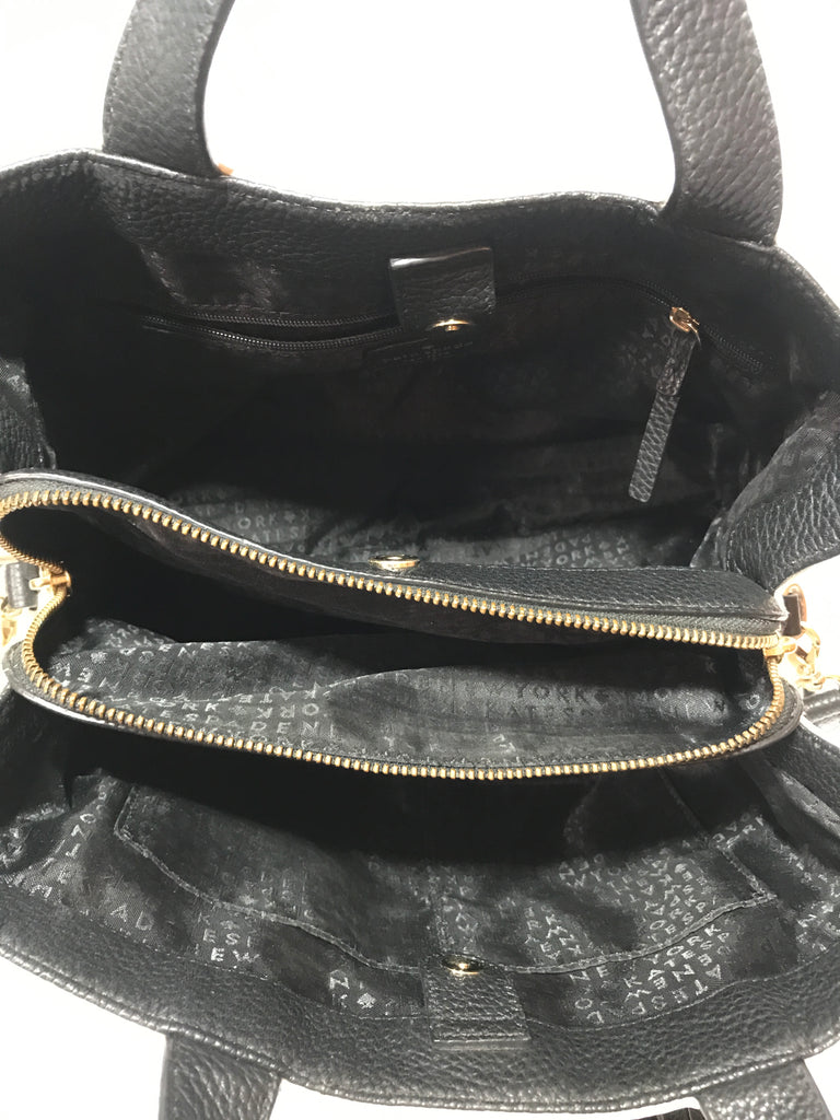 Kate Spade White Leather with Black Flowers Tote Bag | Pre Loved |