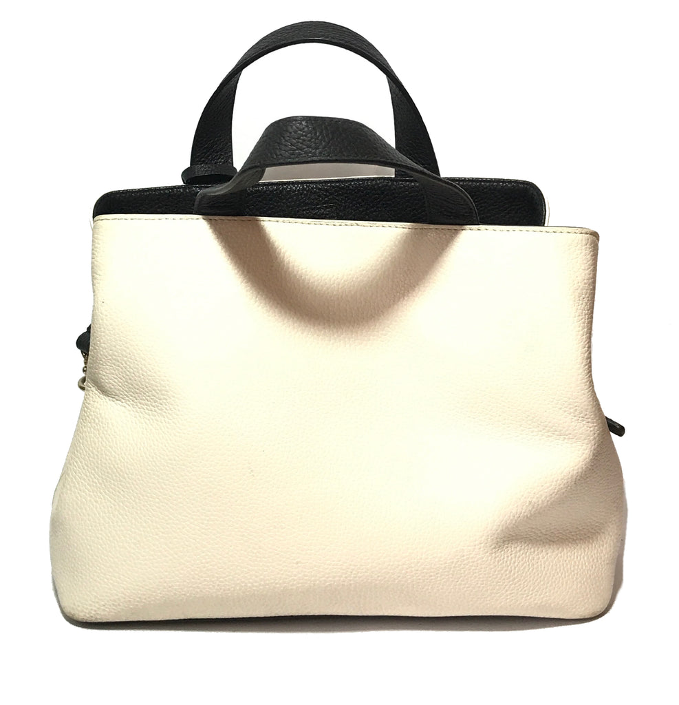 Kate Spade White Leather with Black Flowers Tote Bag | Pre Loved |