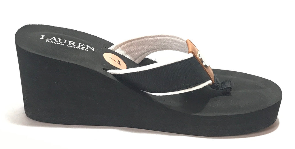 LAUREN Ralph Lauren 'Jane' Wedge Flip Flops | Brand New |
