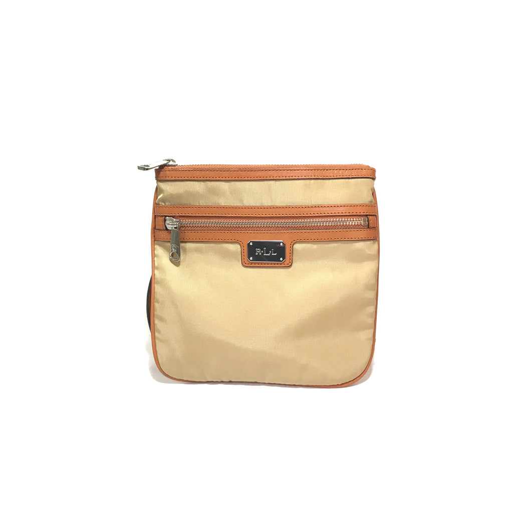 Lauren Ralph Lauren Beige & Tan Cross Body Bag | Gently Used |