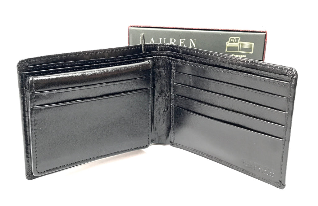 LAUREN Ralph Lauren Black Leather Men's Wallet | Brand New |