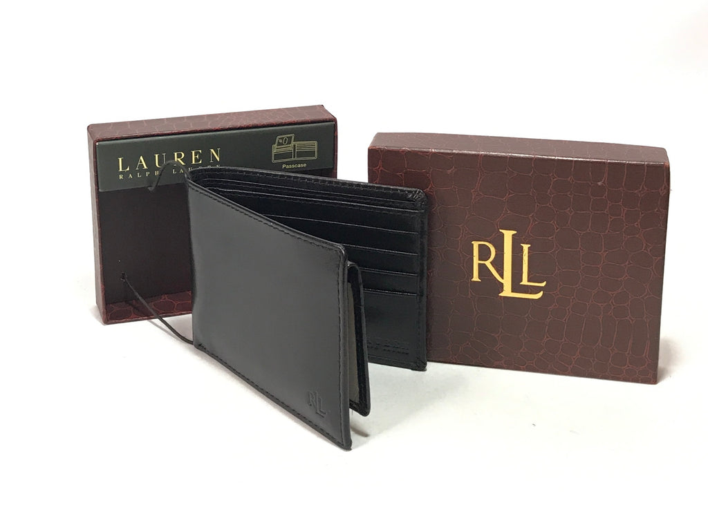 LAUREN Ralph Lauren Black Leather Men's Wallet | Brand New |