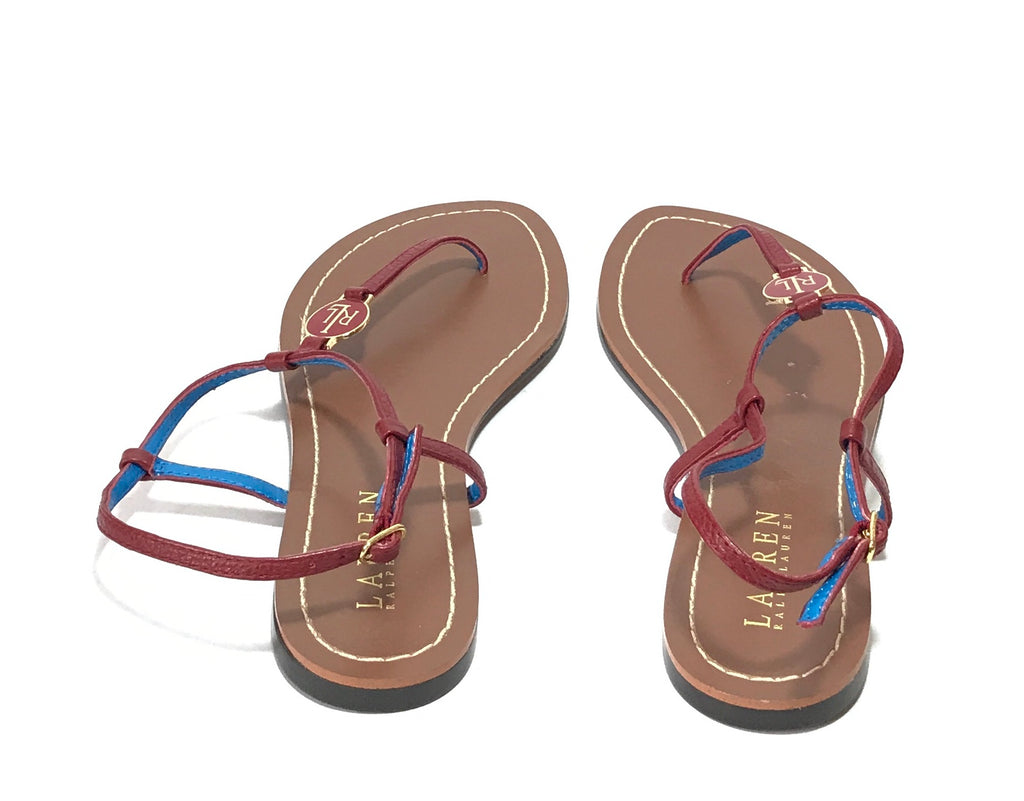 Lauren Ralph Lauren Red 'Aimon' Thong Sandals | Brand New |