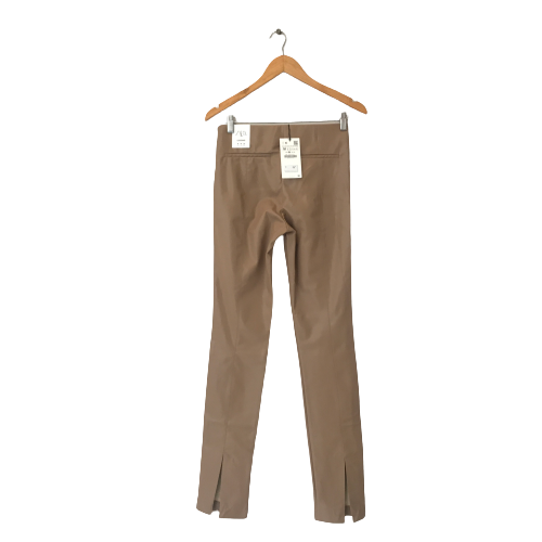 ZARA Tan Faux Leather Pants | Brand New |