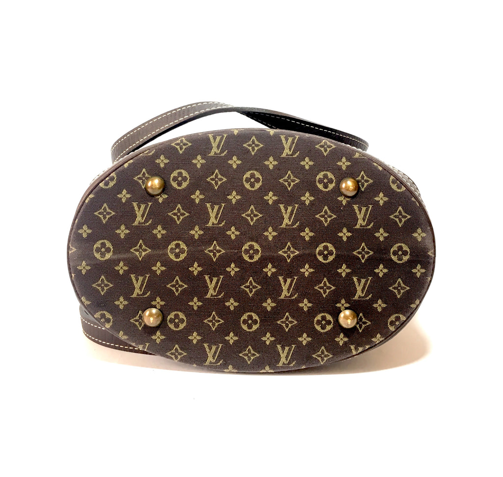 Louis Vuitton Ebene Monogram Mini Lin Bucket PM Bag | Pre Loved |