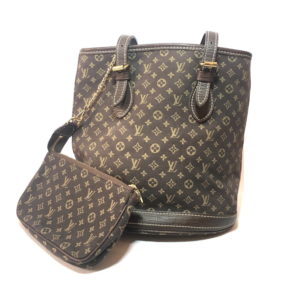 Louis Vuitton Ebene Monogram Mini Lin Bucket PM Bag | Pre Loved |