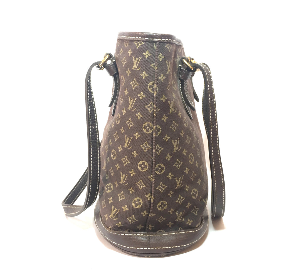 Louis Vuitton Ebene Monogram Mini Lin Bucket PM Bag | Pre Loved |