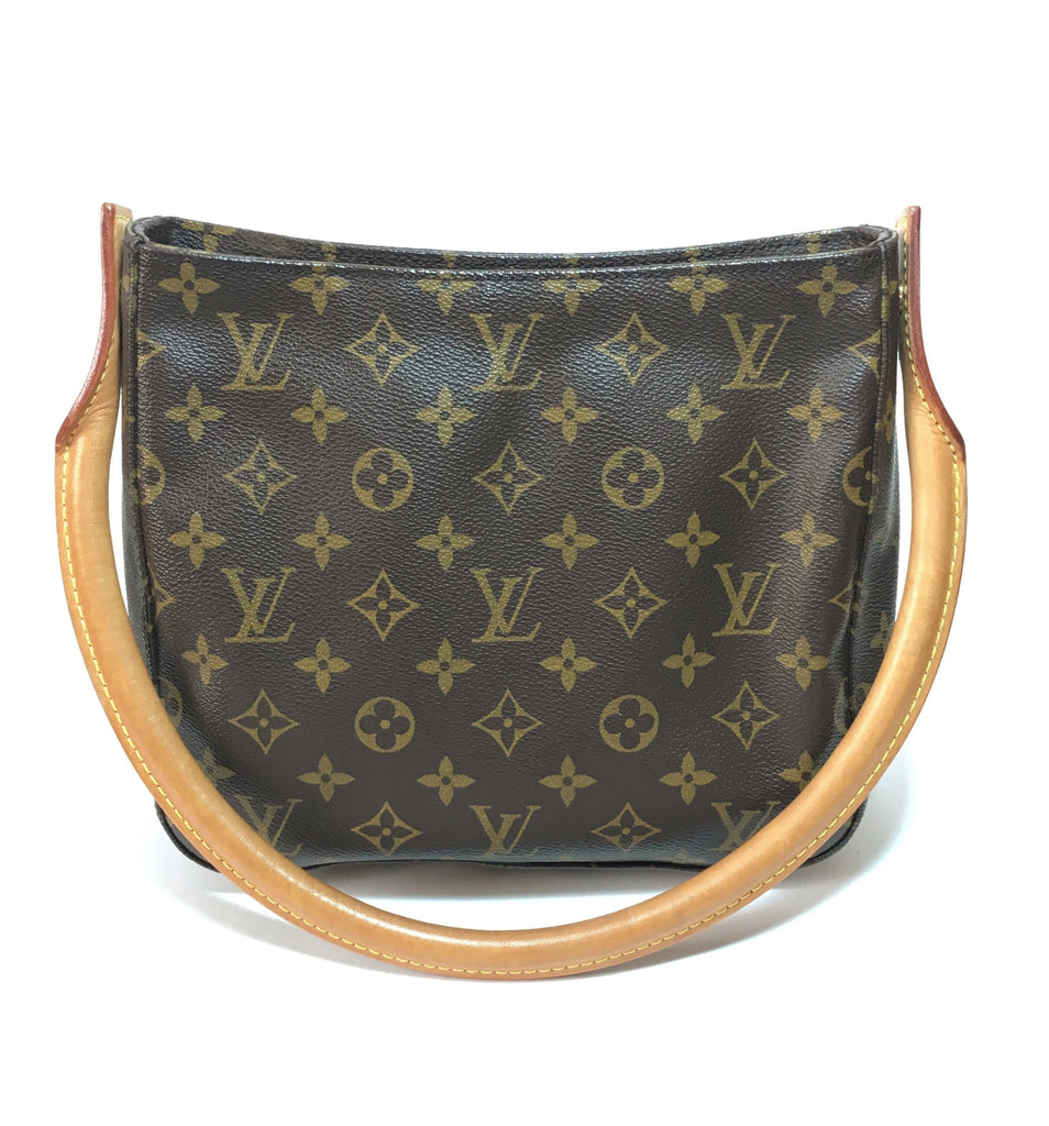 Louis Vuitton Brown Monogram Canvas Leather Looping MM Shoulder Bag | Like New |