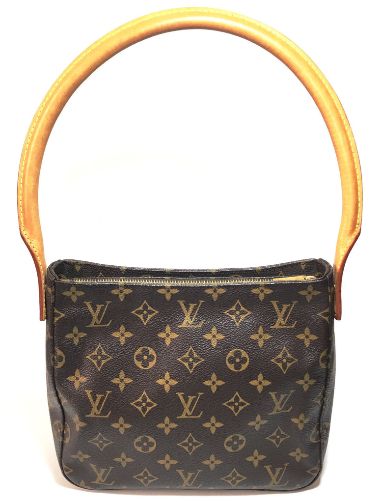 Louis Vuitton Brown Monogram Canvas Leather Looping MM Shoulder Bag | Like New |