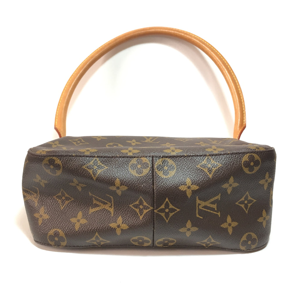 Louis Vuitton Brown Monogram Canvas Leather Looping MM Shoulder Bag | Like New |