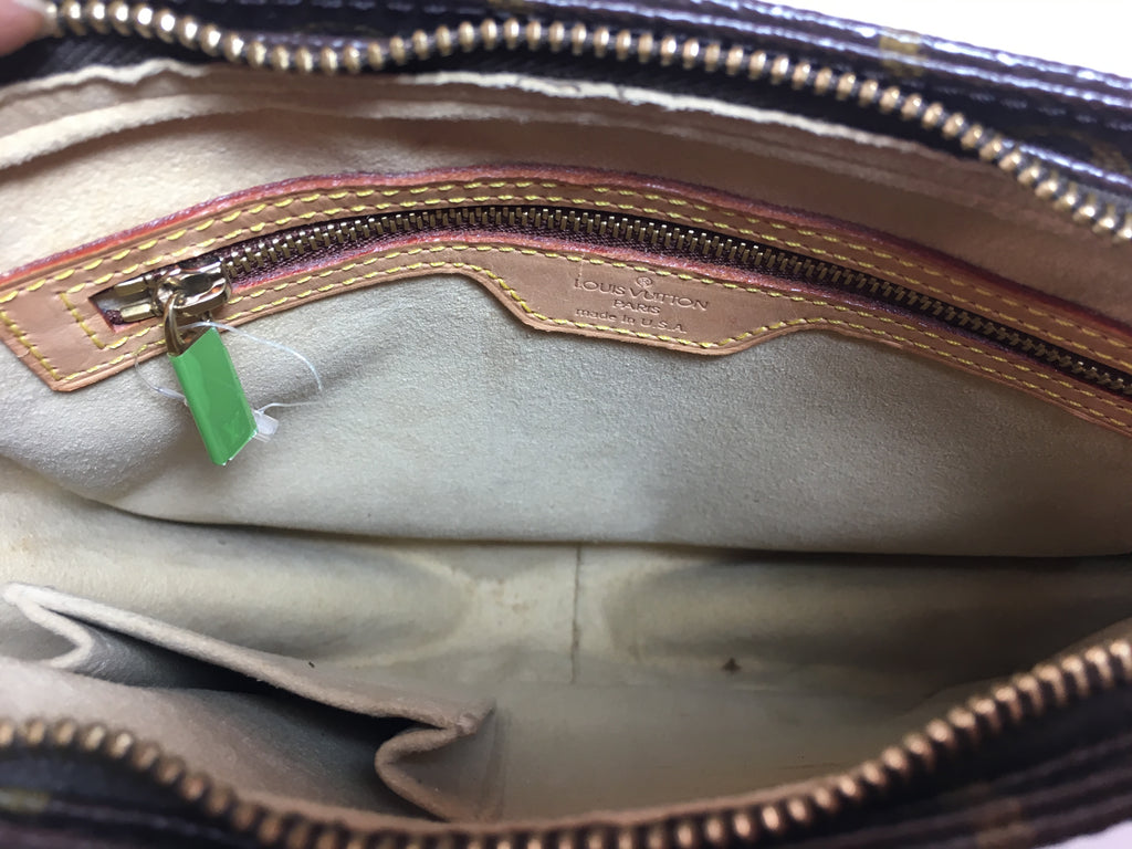 Louis Vuitton Brown Monogram Canvas Leather Looping MM Shoulder Bag | Like New |