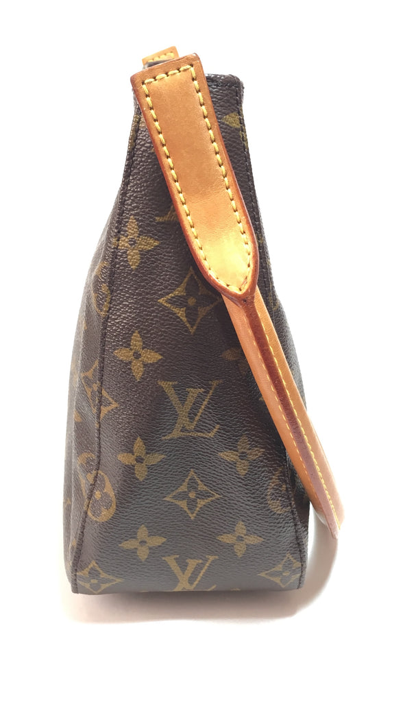 Louis Vuitton Brown Monogram Canvas Leather Looping MM Shoulder Bag | Like New |