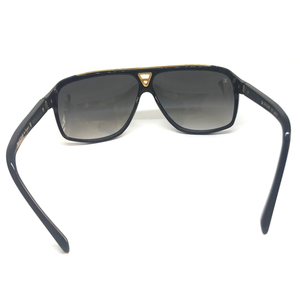 Louis Vuitton Black & Gold EVIDENCE Aviator Sunglasses | Pre Loved |