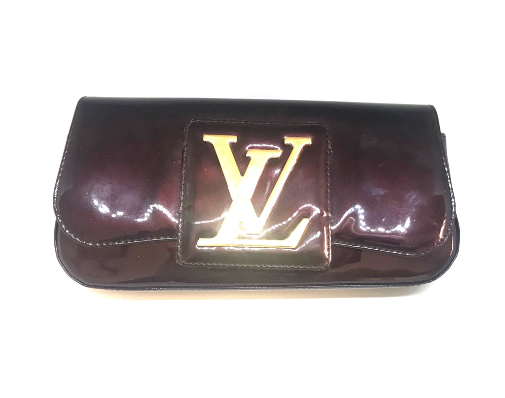 Louis Vuitton Oxblood Patent Leather Sobe Clutch | Pre Loved |
