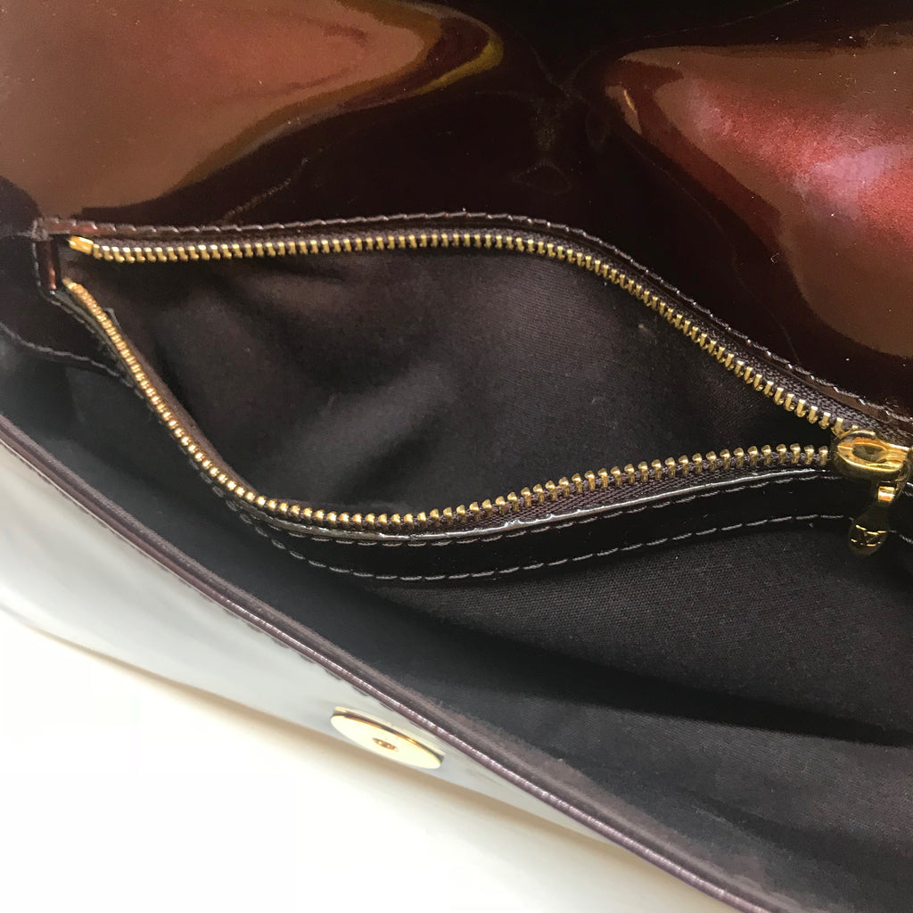 Louis Vuitton Oxblood Patent Leather Sobe Clutch | Pre Loved |