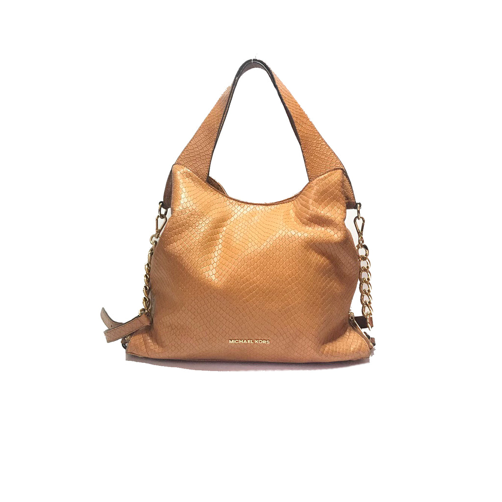 Michael Kors Tan Textured Leather Hobo Bag | Gently Used |