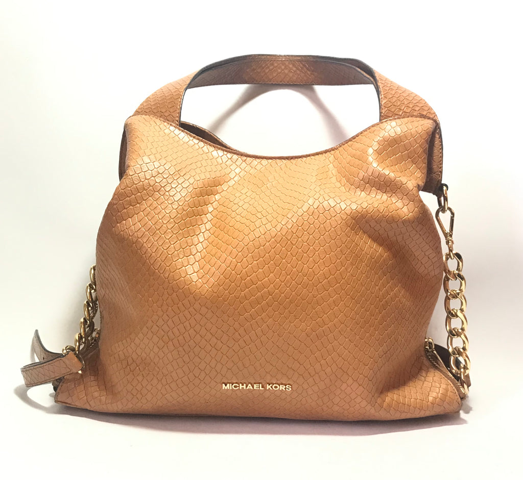 Michael Kors Tan Textured Leather Hobo Bag | Gently Used |