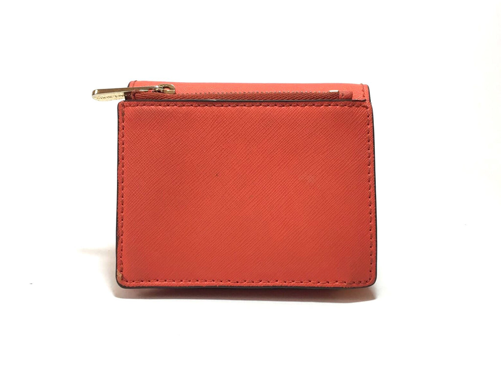 Michael Kors Orange Leather Bi-fold Wallet | Pre Loved |