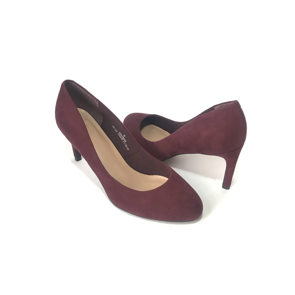 Marks & Spencer M&S Collection Maroon Suede Pumps | Brand New |