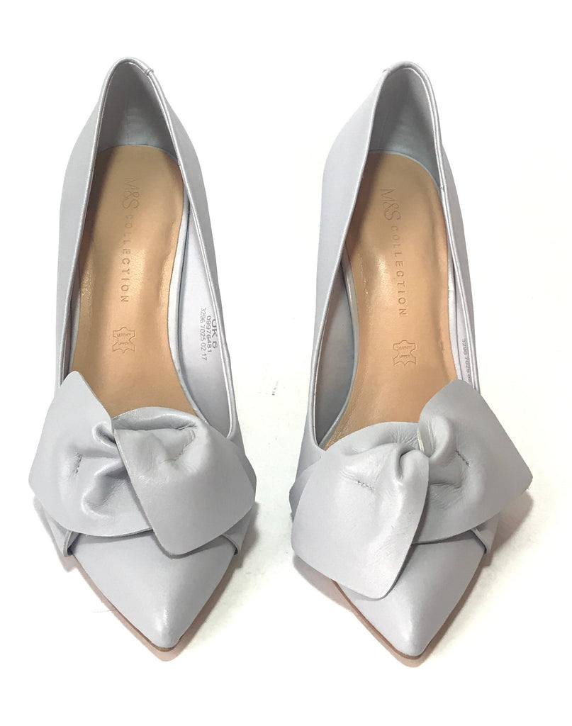 Marks & Spencer Collection Light Blue Leather Pumps | Gently Used |