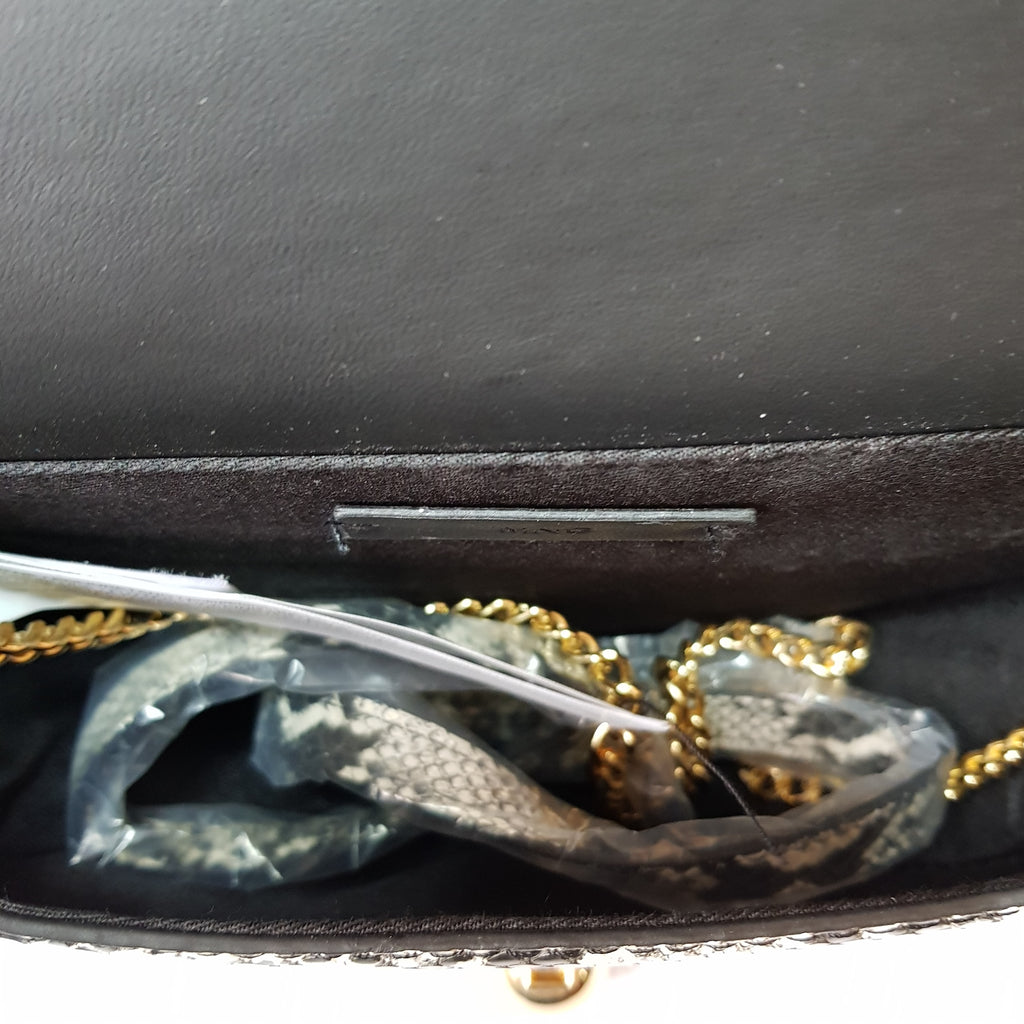 Mango Grey & White Snakeskin Printed Cross Body Bag | Brand New |