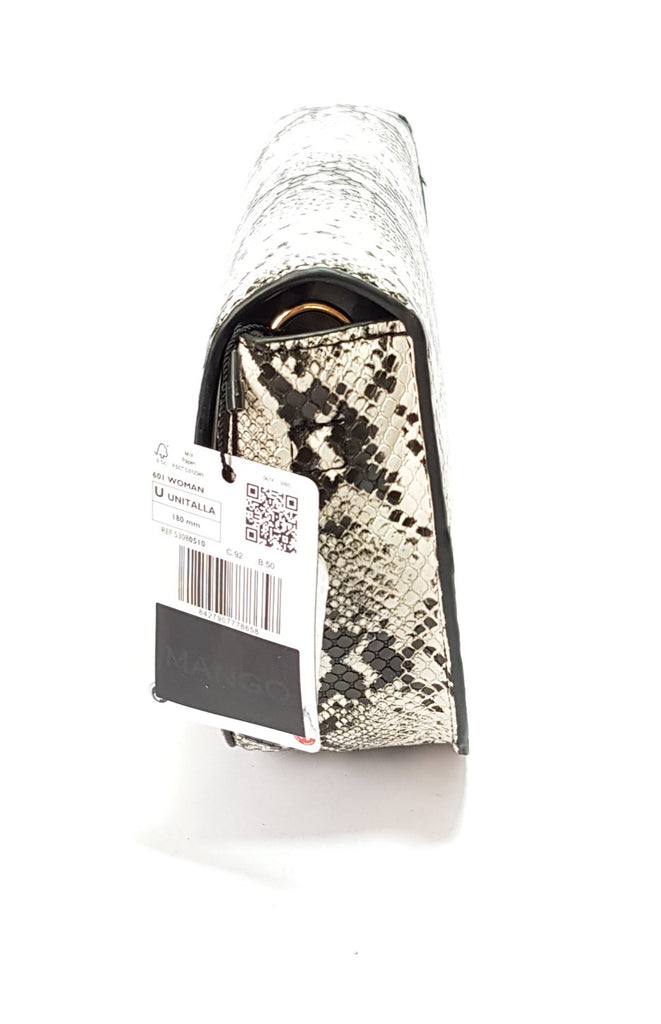 Mango Grey & White Snakeskin Printed Cross Body Bag | Brand New |