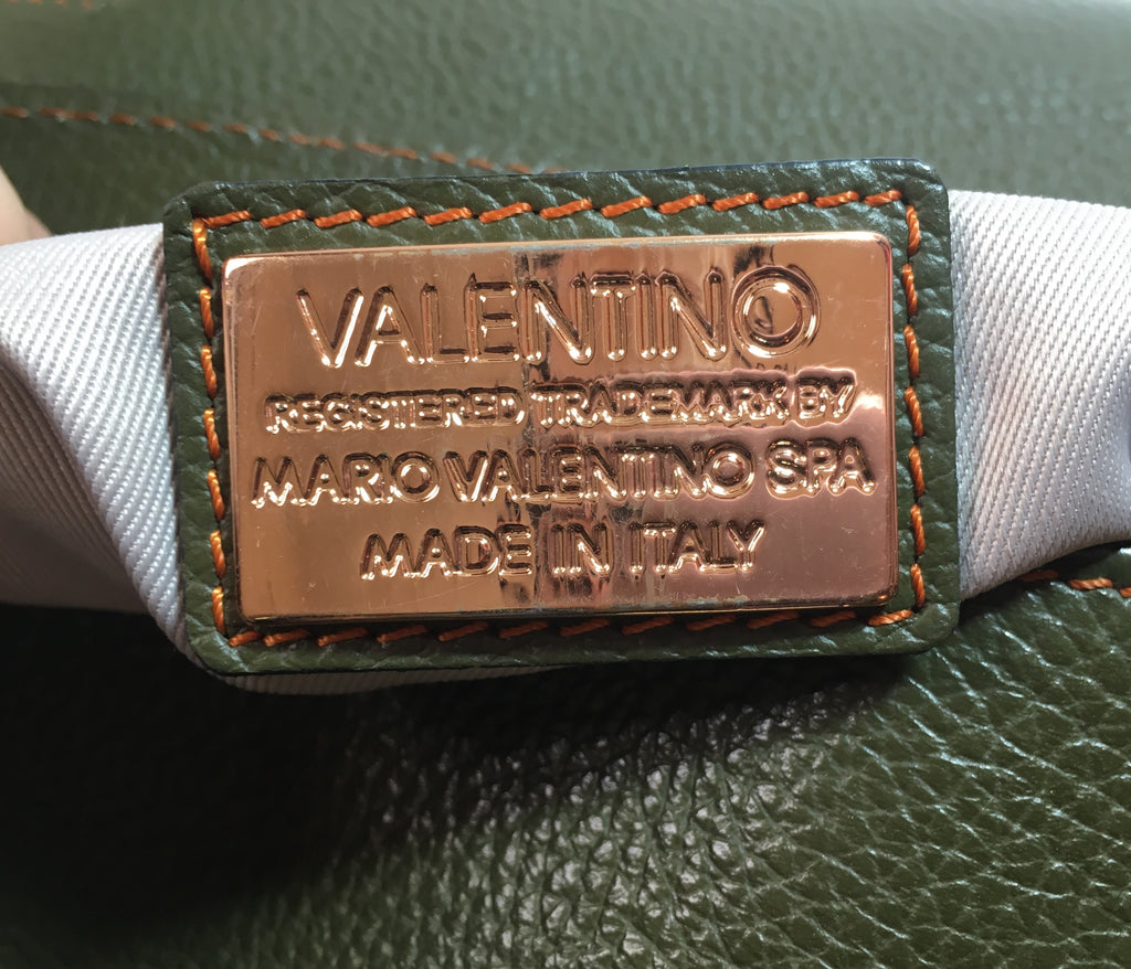 Mario Valentino Olive Green Leather Tote | Pre Loved | | Secret Stash