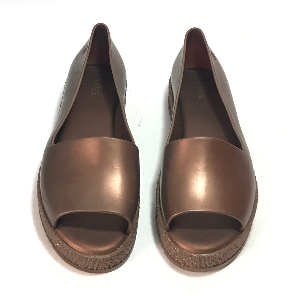 Melissa PUZZLE Bronze Peep Toe Walking Shoes | Like New |