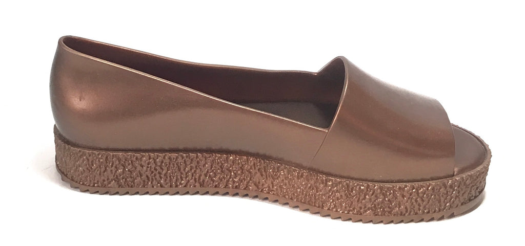 Melissa PUZZLE Bronze Peep Toe Walking Shoes | Like New |