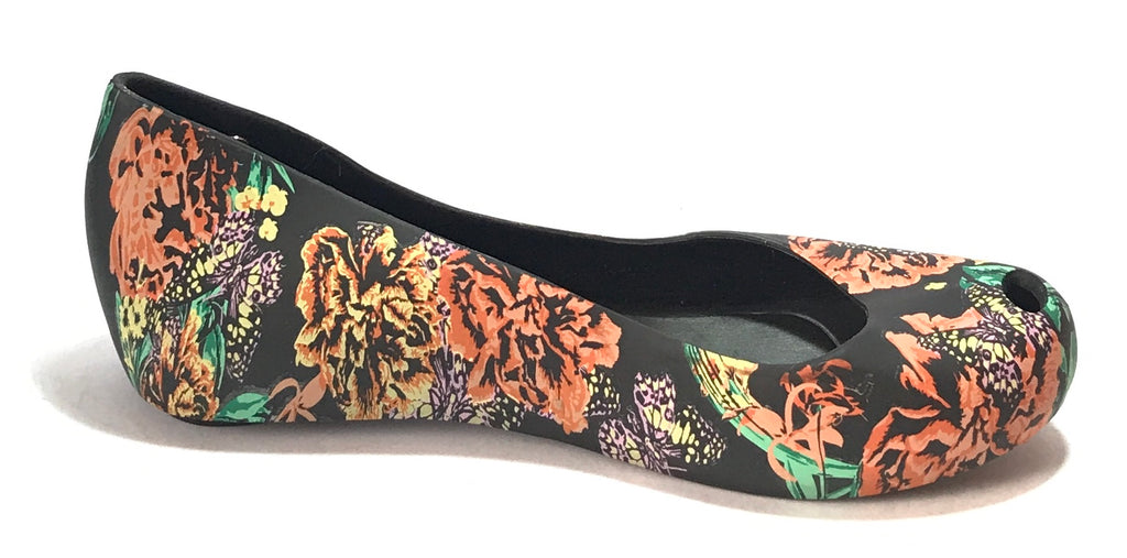 Melissa 'Ultragirl Preto' Printed Floral Ballet Flats | Like New |