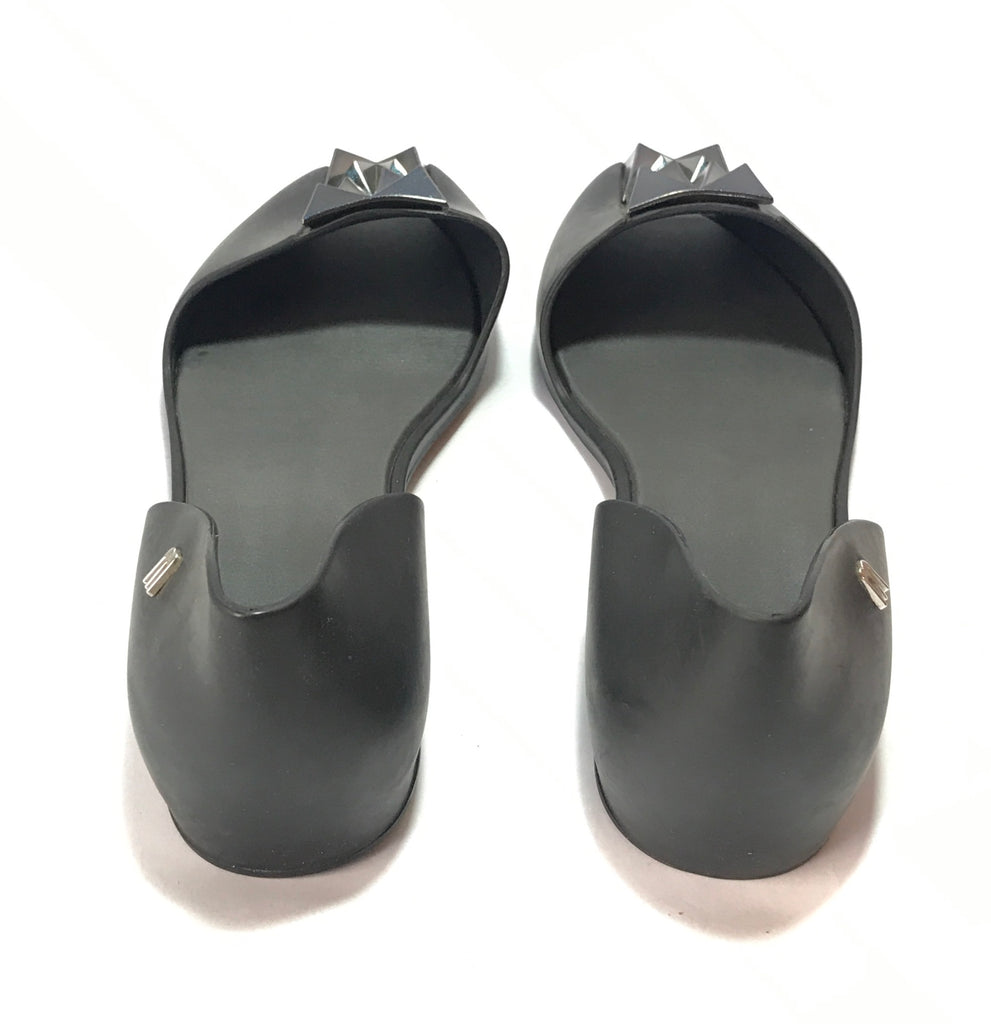 Melissa Black Crystal Embellished Ballet Flats | Like New |