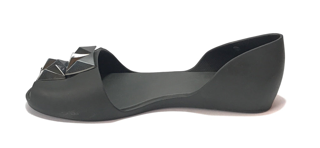 Melissa Black Crystal Embellished Ballet Flats | Like New |