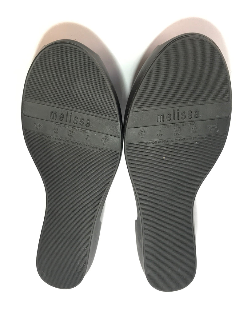 Melissa Black Crystal Embellished Ballet Flats | Like New |