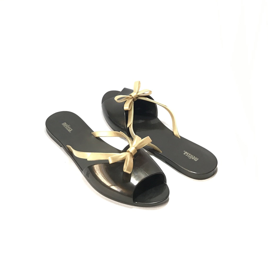 Melissa Gold & Bronze Bow Sandals | Pre Loved |