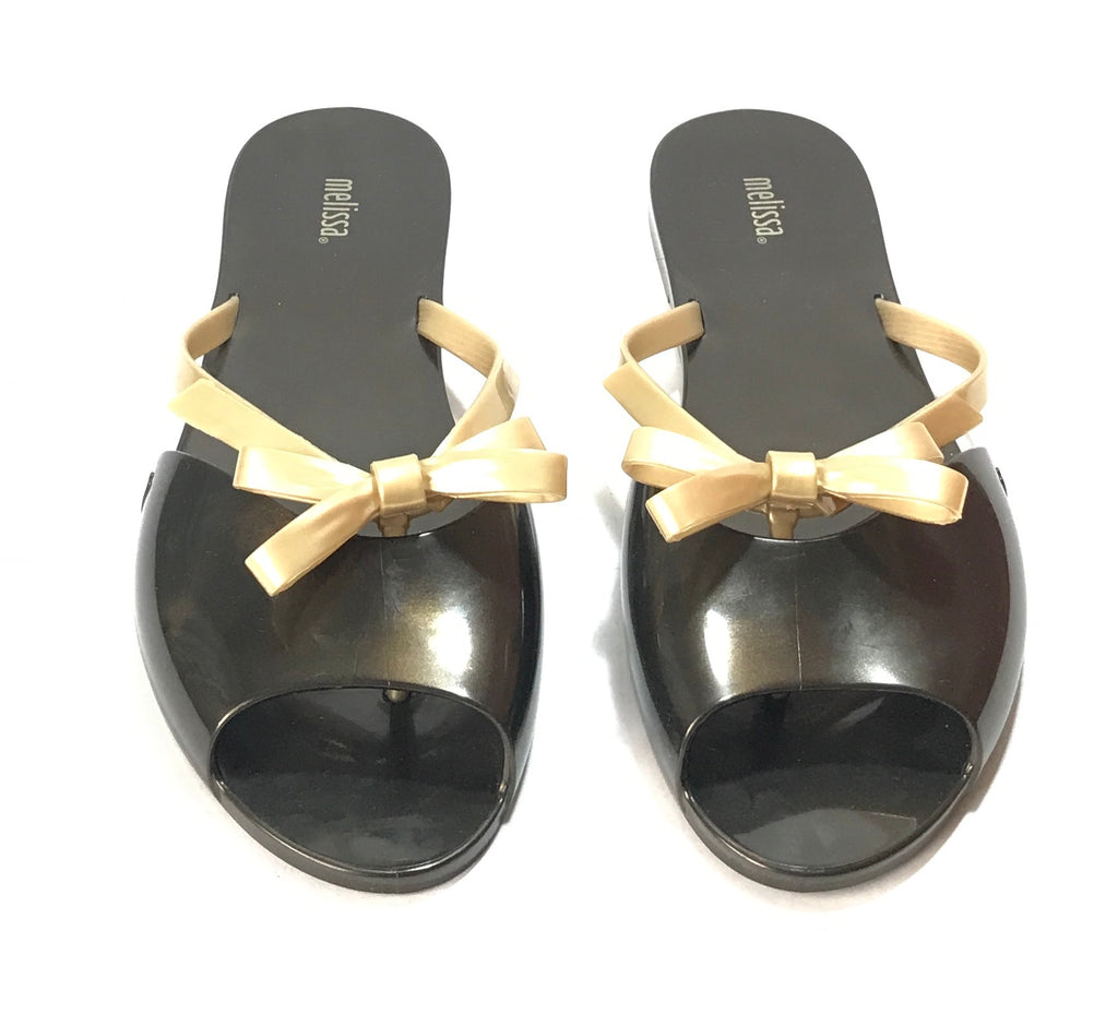 Melissa Gold & Bronze Bow Sandals | Pre Loved |