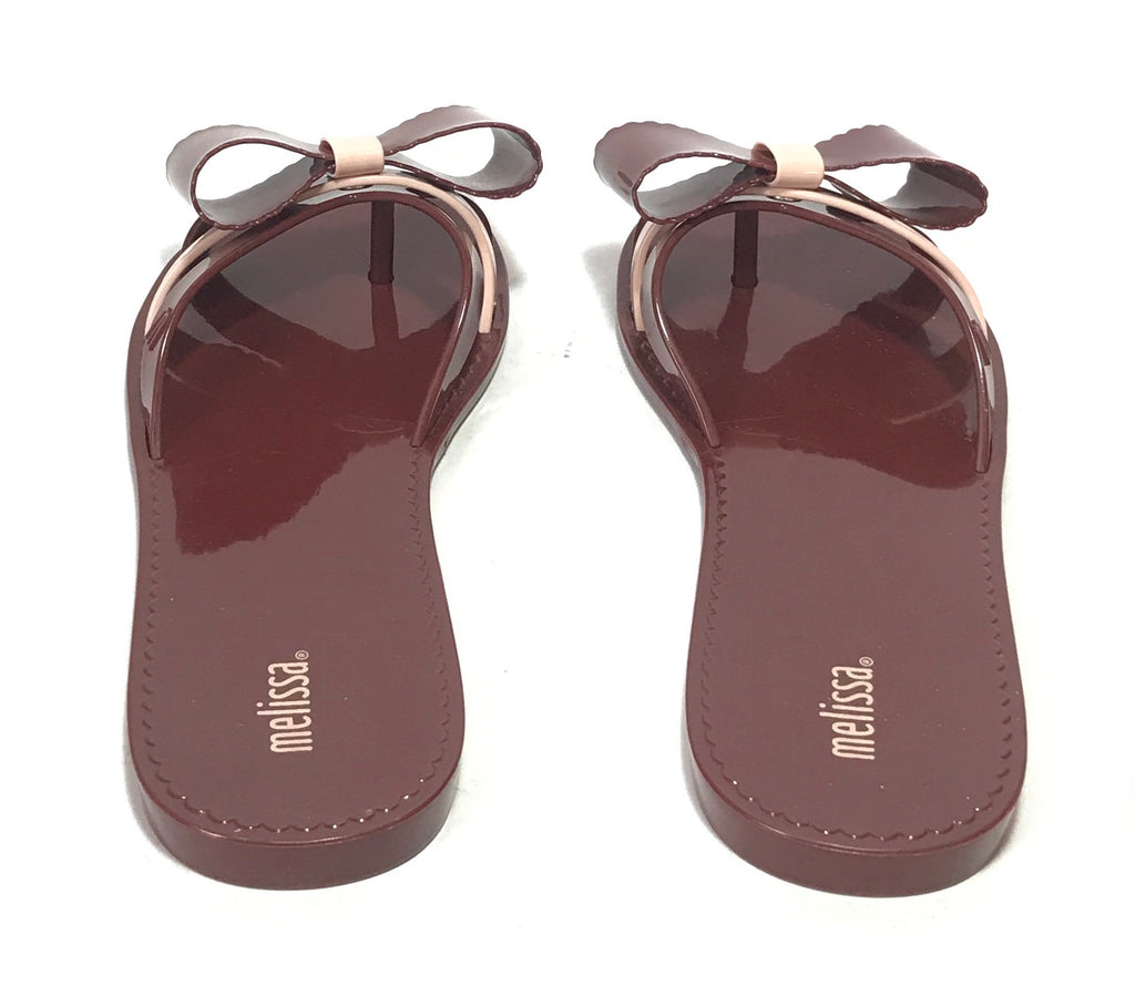 Melissa Maroon & Pink Bow Sandals | Like New |
