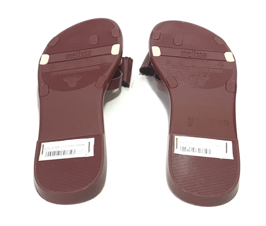 Melissa Maroon & Pink Bow Sandals | Like New |