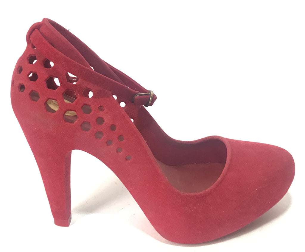 Melissa Red Suede Mary Jane Pumps | Like New |