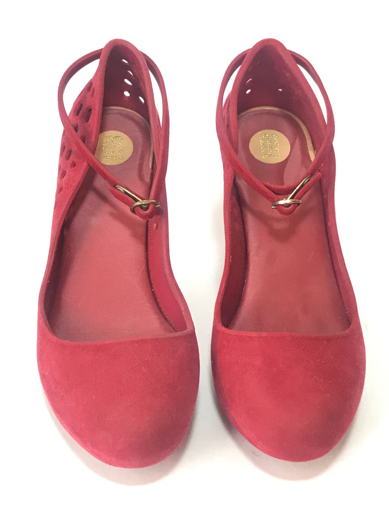 Melissa Red Suede Mary Jane Pumps | Like New |