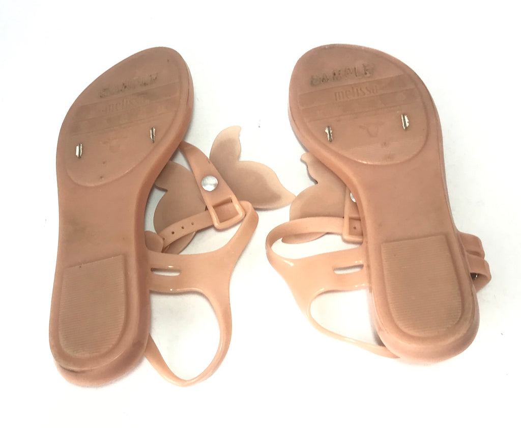 Melissa Nude Pink Butterfly Thong Sandals | Pre Loved |