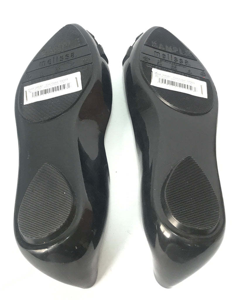 Melissa x Karl Lagerfeld 'Trippy Zip' Pointed Ballet Flats | Like New |