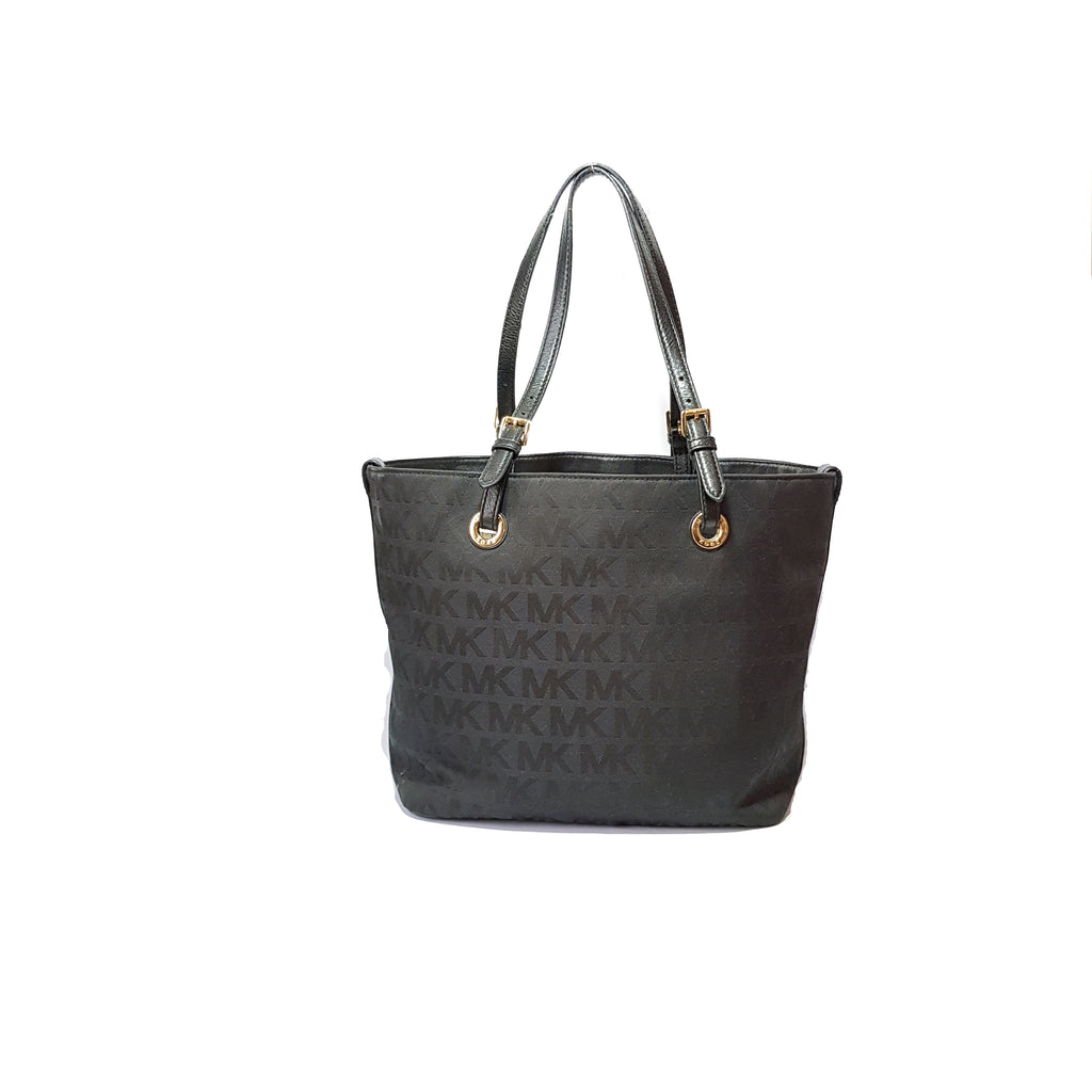 Michael Kors Black Monogram Jet Set Canvas Tote | Pre Loved |