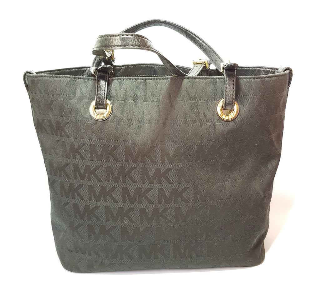 Michael Kors Black Monogram Jet Set Canvas Tote | Pre Loved |