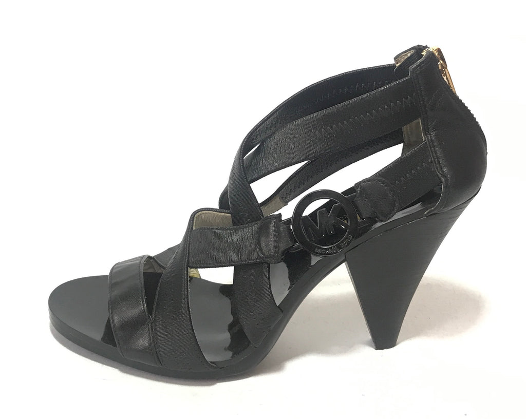 Michael Kors Black Leather Multi Strap Heels | Pre Loved |