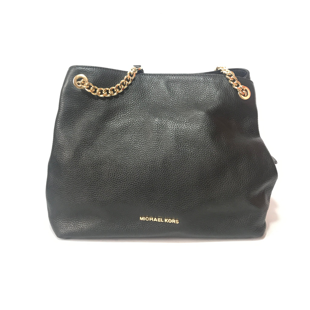 Michael Kors Black Jet Set Chain Item Leather Tote | Gently Used |