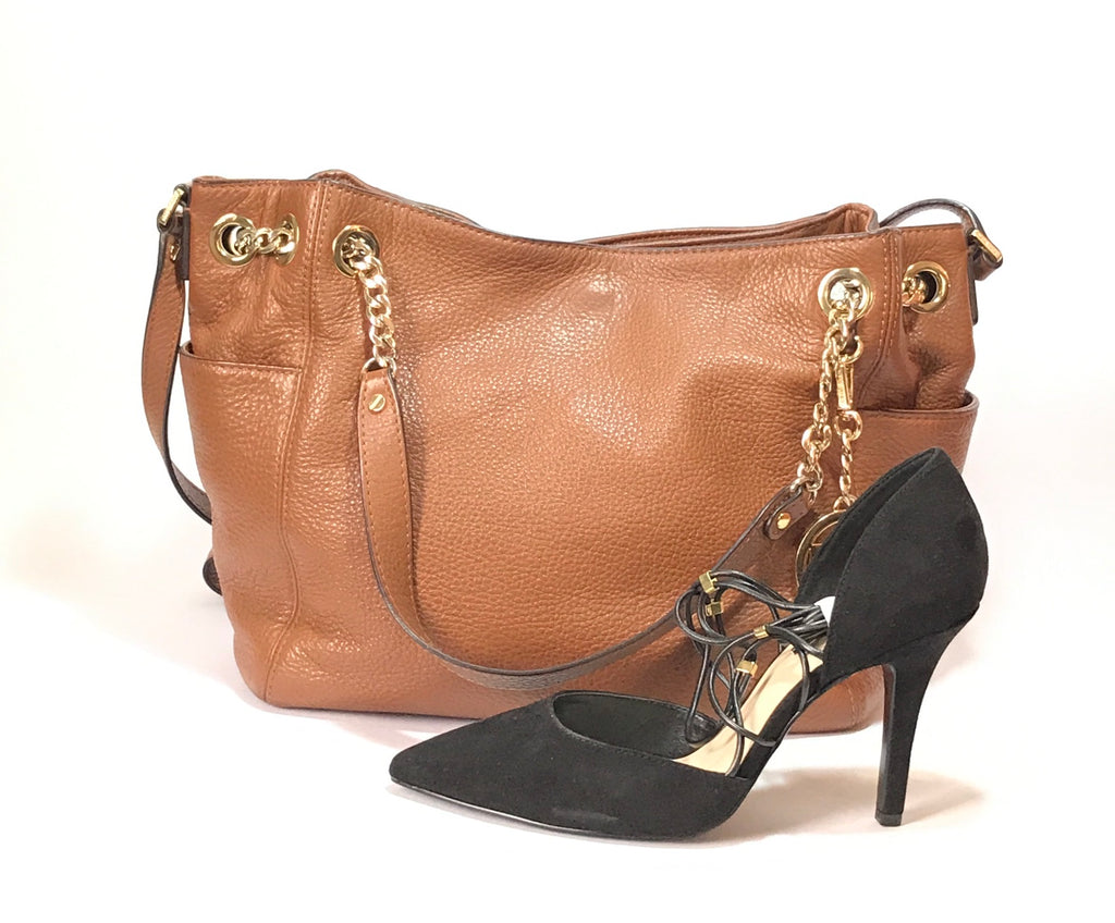 Michael Kors Tan Pebbled Leather Satchel | Gently Used |