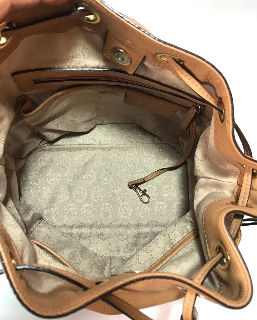 Michael Kors JULES Tan & Black Bucket Bag | Pre Loved |