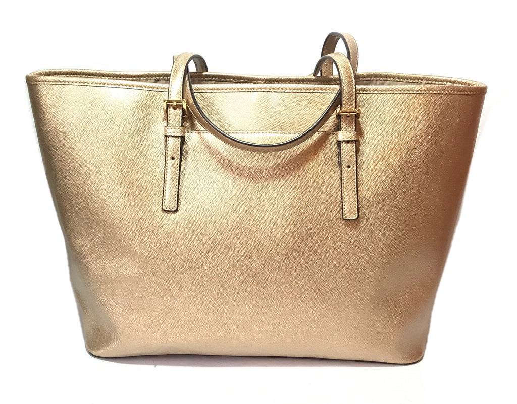 Michael Kors Jet Set Gold Saffiano Leather Tote  | Pre Loved |